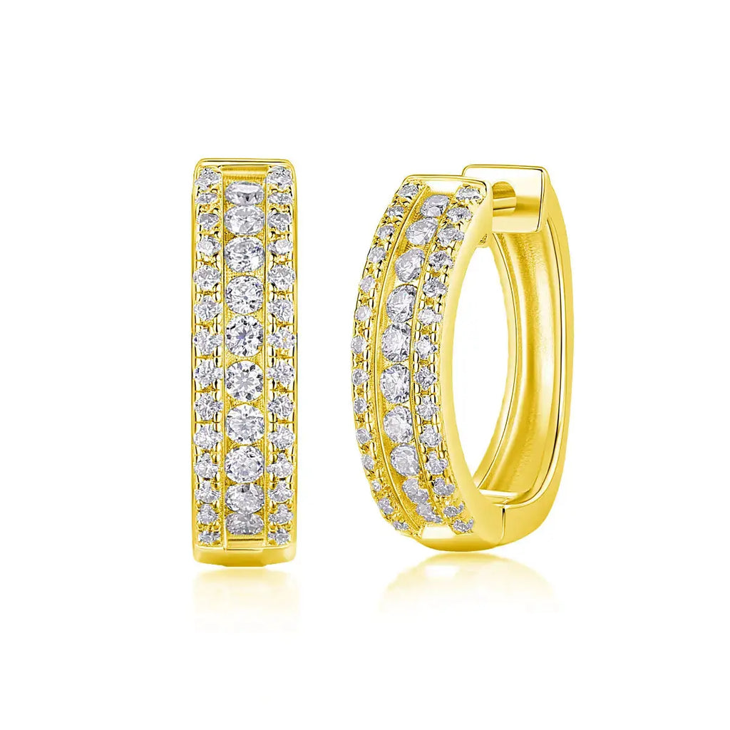 Brilliant Night - Premium Moissanite Luxury Fashion Light Luxury Jewelry Silver Stud Earrings S925 Silver Plated Platinum NP Collection
