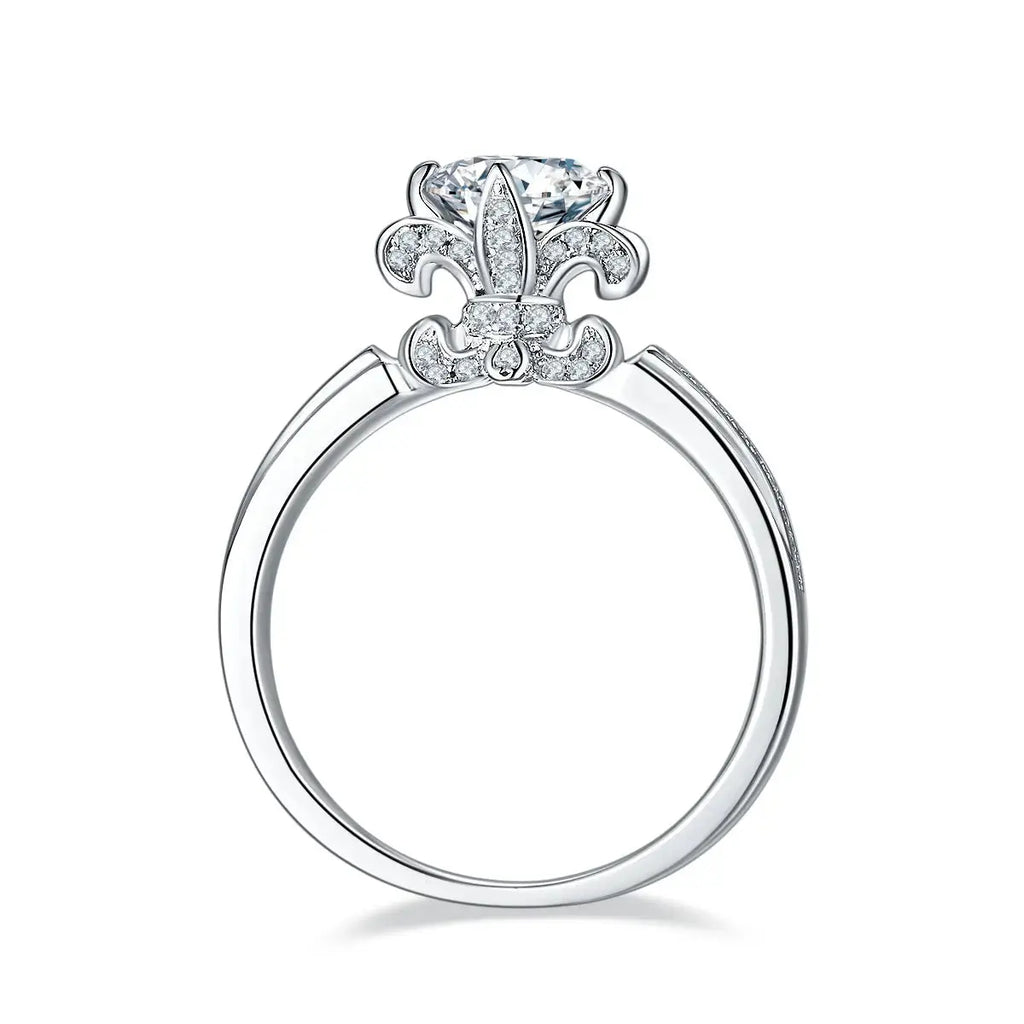 1-carat Luxury And Fashionable Light Luxury Jewelry Silver Ring Set With Top-quality Moissanite, S925 Silver Plated Platinum NP Collection