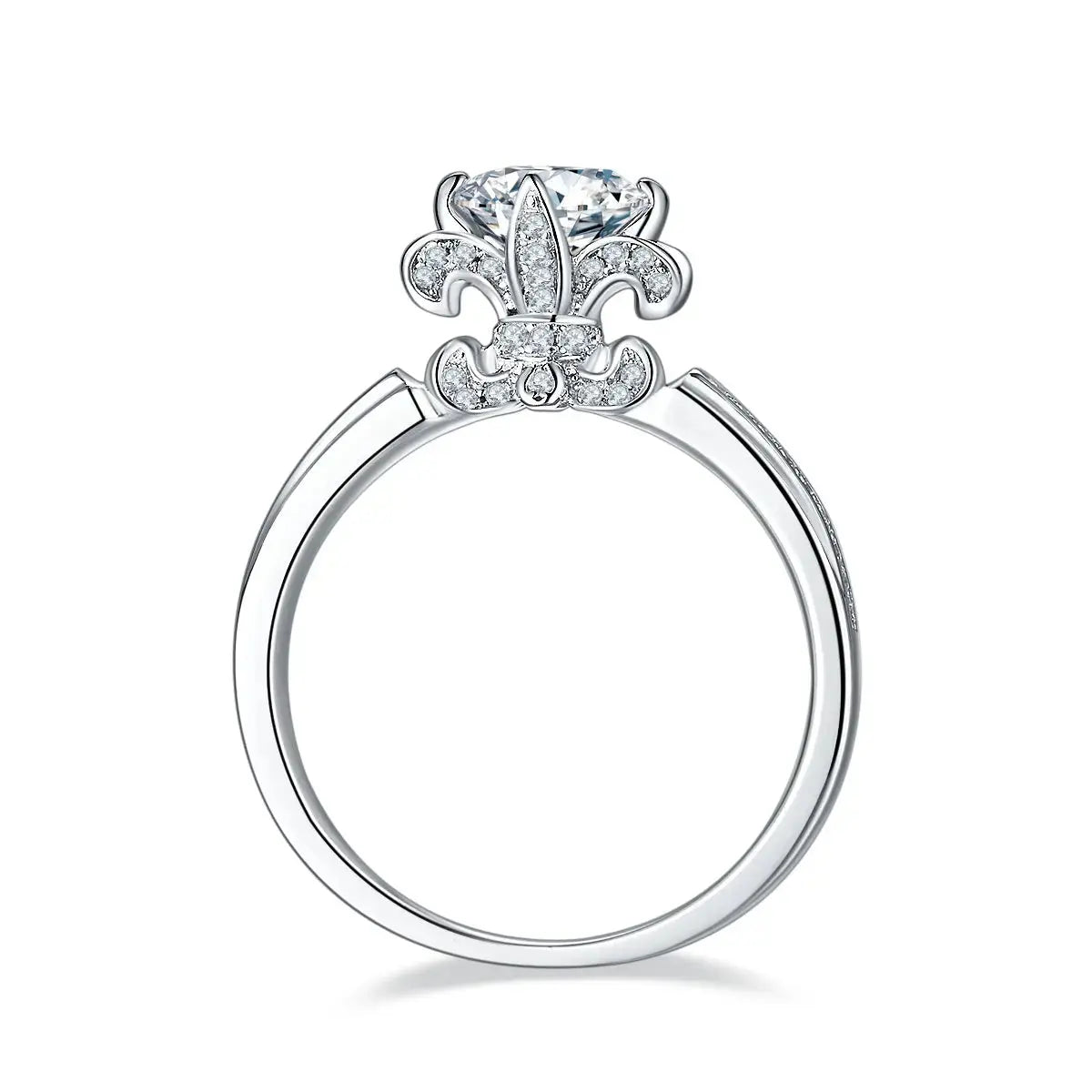 1-carat Luxury And Fashionable Light Luxury Jewelry Silver Ring Set With Top-quality Moissanite, S925 Silver Plated Platinum NP Collection