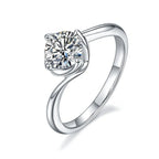 1-Carat Luxury Moissanite S925 Platinum-Plated Silver Ring – Light Luxury Jewelry NP Collection