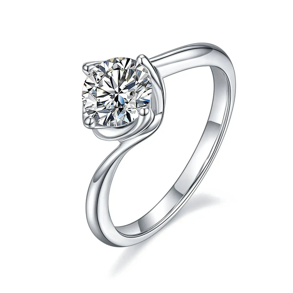 1-Carat Luxury Moissanite S925 Platinum-Plated Silver Ring – Light Luxury Jewelry NP Collection