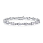 Set With Top-quality Moissanite, This Luxurious And Fashionable Light Luxury Trend Jewelry Silver Bracelet Is Made Of S925 Silver Electroplated With Platinum NP Collection