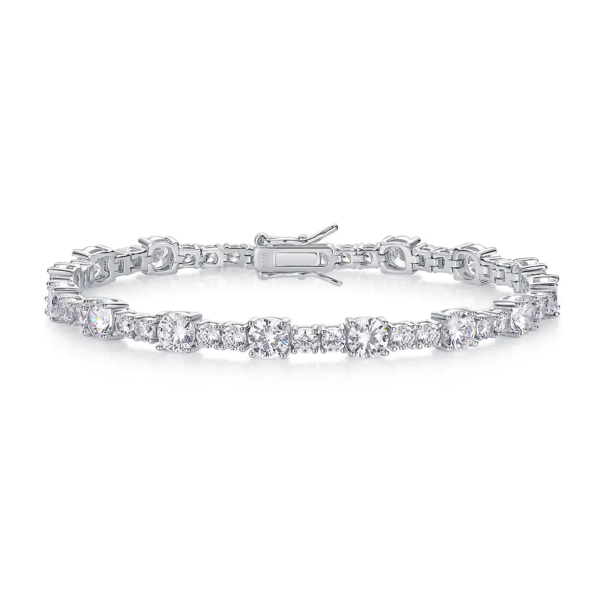 Set With Top-quality Moissanite, This Luxurious And Fashionable Light Luxury Trend Jewelry Silver Bracelet Is Made Of S925 Silver Electroplated With Platinum NP Collection