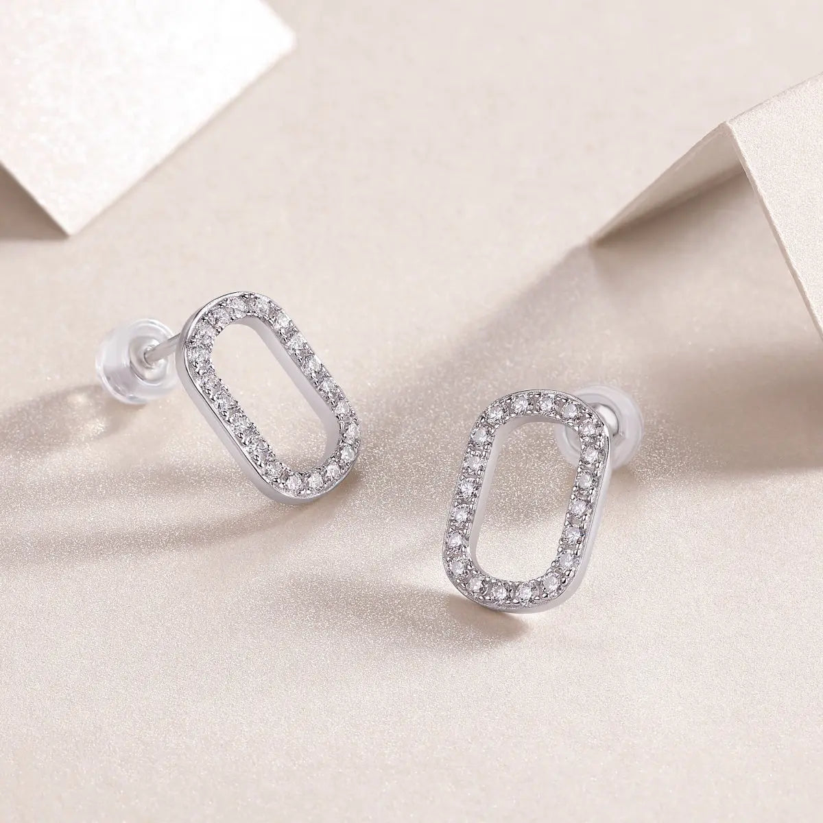 Return to Simplicity - Moissanite S925 Sterling Silver and Platinum-Plated Stud Earrings