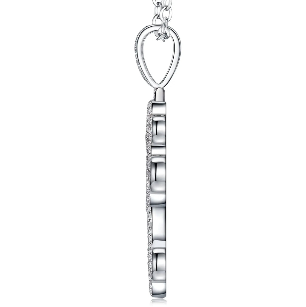 A Luxurious And Fashionable Minimalist Jewelry Pendant Necklace Set With Top-quality Moissanite, Made Of S925 Silver Electroplated With Platinum. - N&P Colletion