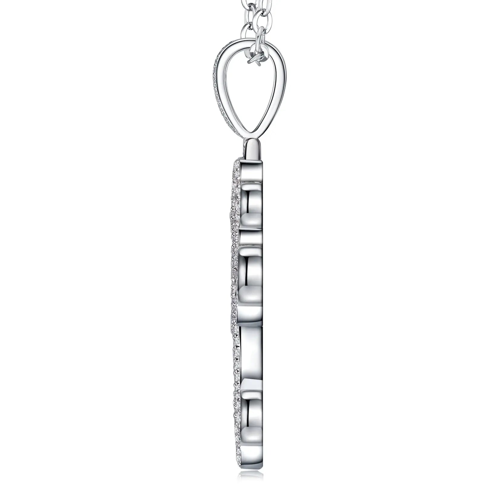 A Luxurious And Fashionable Minimalist Jewelry Pendant Necklace Set With Top-quality Moissanite, Made Of S925 Silver Electroplated With Platinum. - N&P Colletion