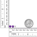 925 Sterling Silver Purple Amethyst Stud Earrings
