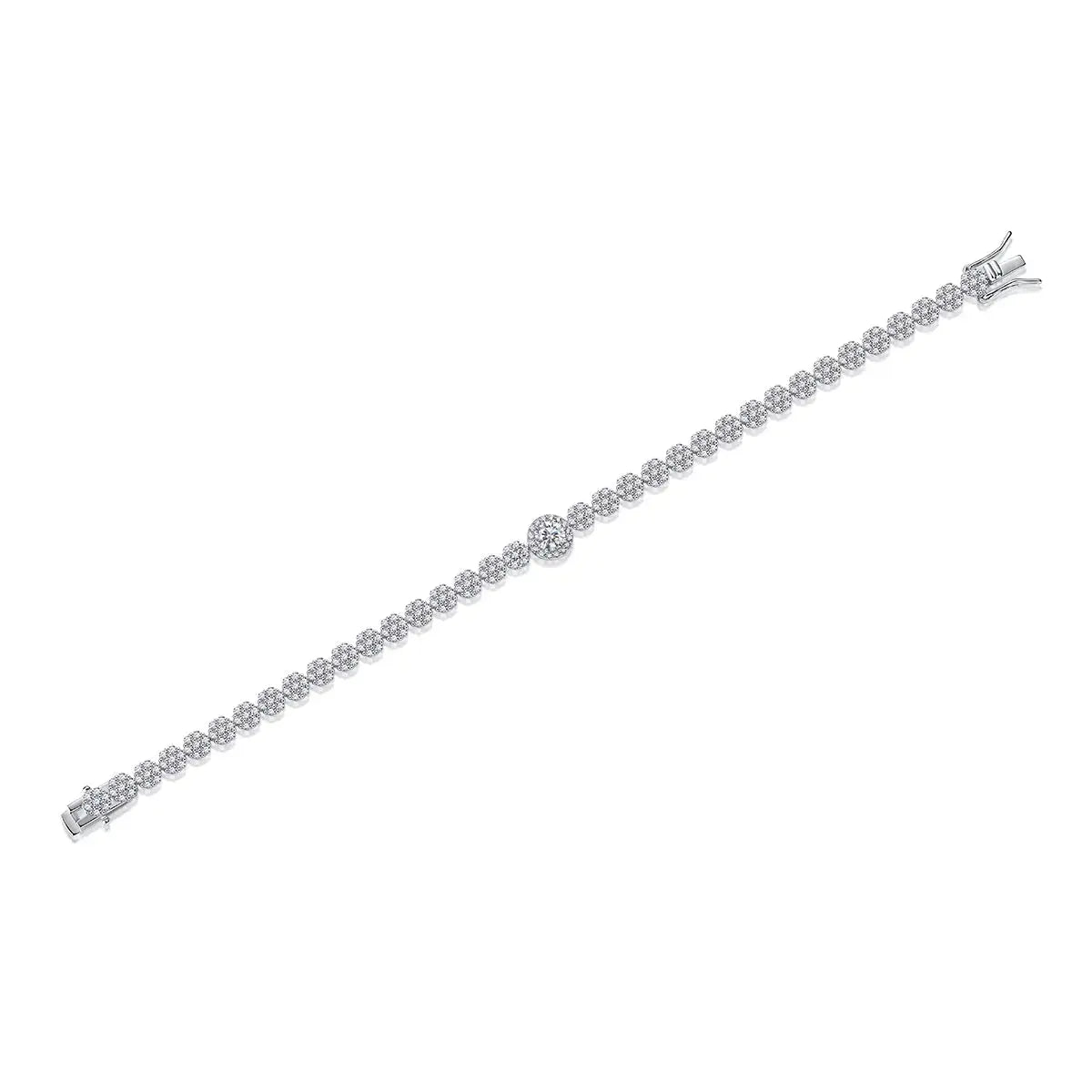 Moissanite, This Luxurious And Fashionable Light Luxury Trend Jewelry Silver Bracelet Is Made Of S925 Silver Electroplated With Platinum NP Collection