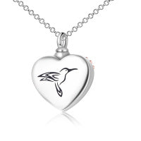 Hummingbird Urn Necklaces for Ashes Sterling Silver Heart Sunflower