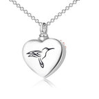 Hummingbird Urn Necklaces for Ashes Sterling Silver Heart Sunflower