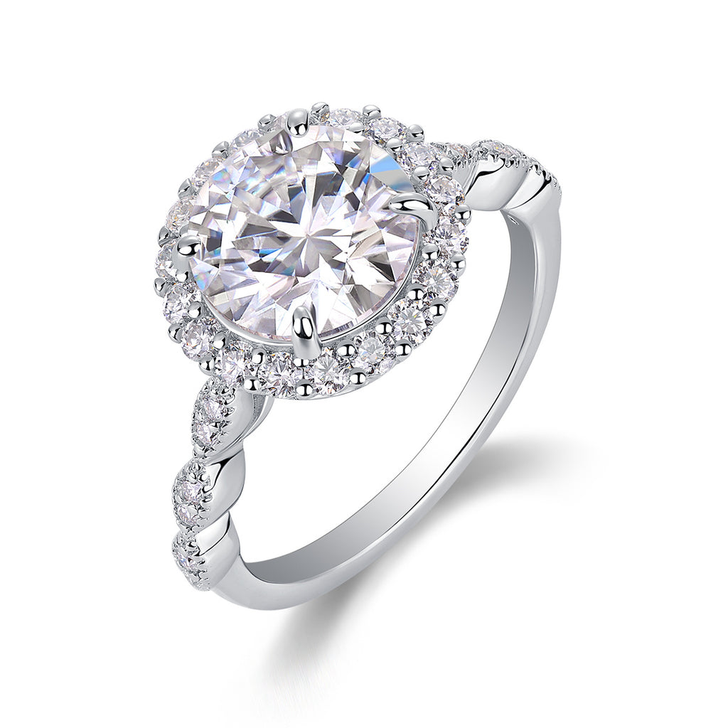 Starlight Shining - 3-carat Moissanite S925 Sterling Silver And Platinum-plated Diamond