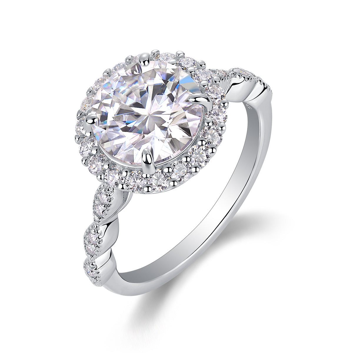 Starlight Shining - 3-carat Moissanite S925 Sterling Silver And Platinum-plated Diamond