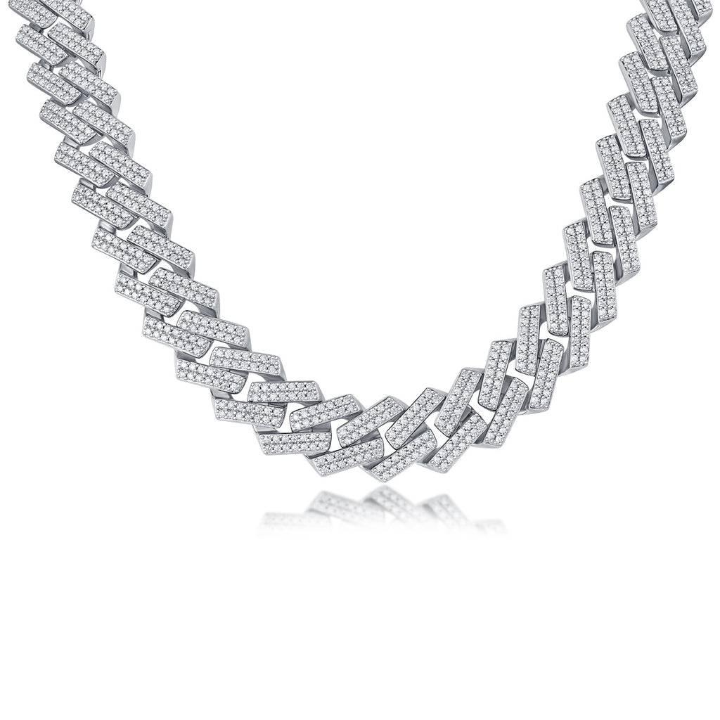 Men's Mosan Diamond S925 Silver Necklace