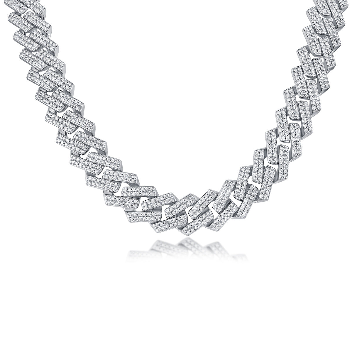 Men's Mosan Diamond S925 Silver Necklace