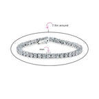 Clear White 12 CTW round Solitaire Cubic Zirconia CZ Tennis Bracelet 
