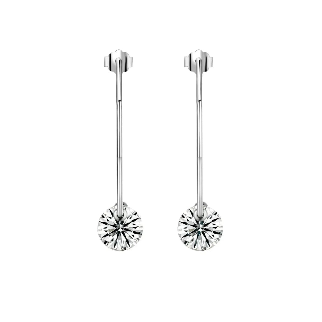 Moissanite Luxury And Fashionable Light Luxury Jewelry Silver Stud Earrings S925 Silver Plated Platinum NP Collection
