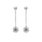 Moissanite Luxury And Fashionable Light Luxury Jewelry Silver Stud Earrings S925 Silver Plated Platinum NP Collection