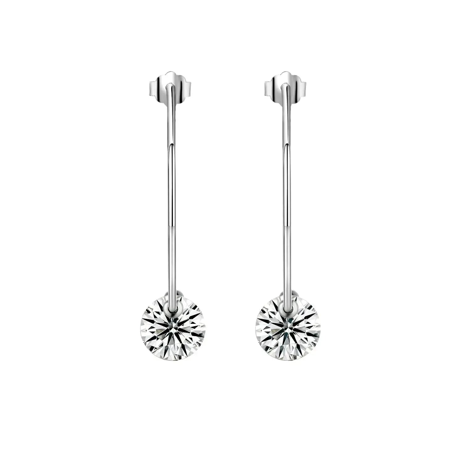 Moissanite Luxury And Fashionable Light Luxury Jewelry Silver Stud Earrings S925 Silver Plated Platinum NP Collection