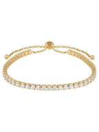 Cubic Zirconia Bracelet Sterling Silver 14K Yellow Gold-Plated