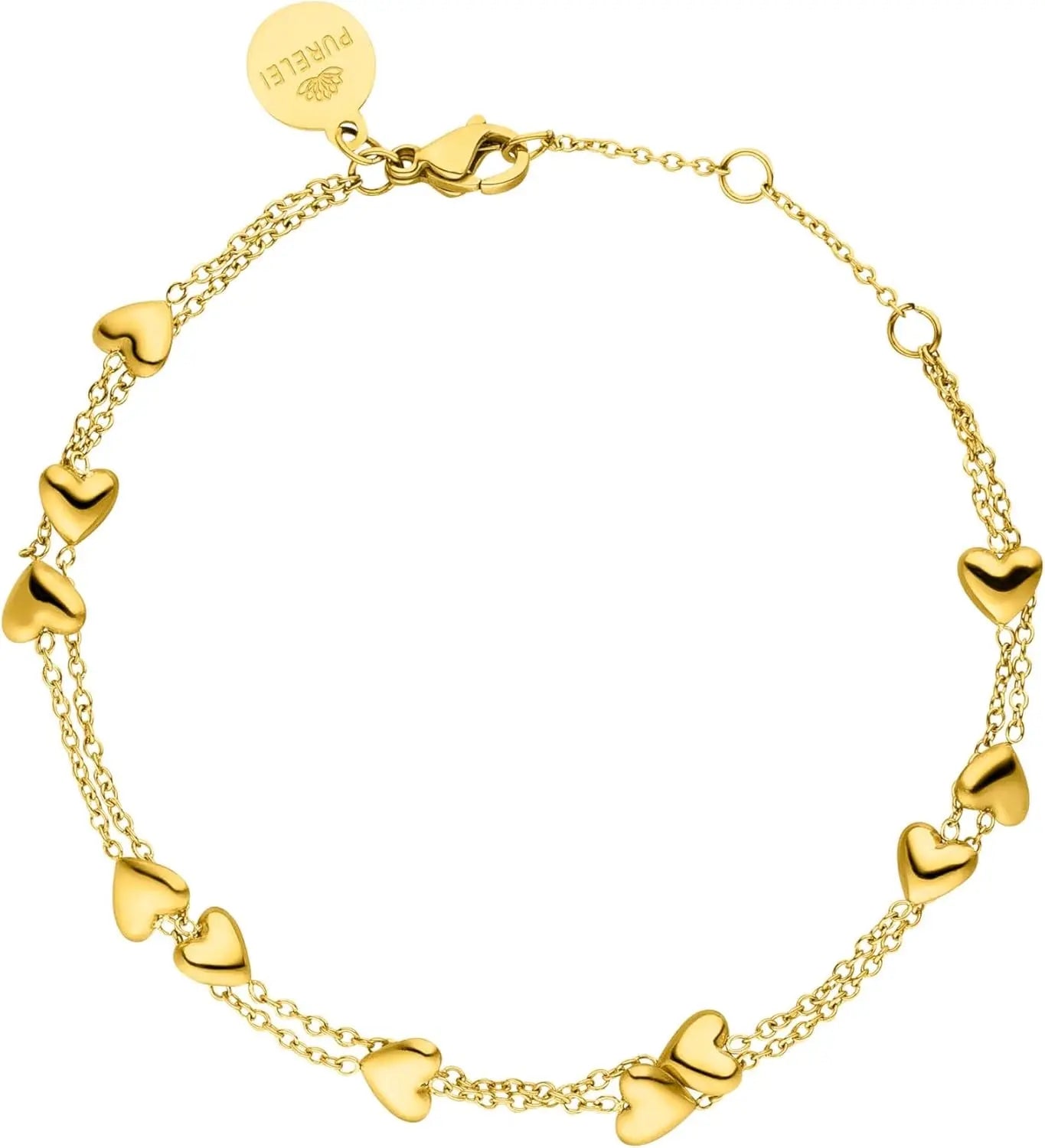 Bracelet Heart– 14K Gold Plated Stainless Steel 