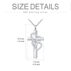 Cross Sterling Silver Ashes Urn Heart Pendant Necklace As Cremation Keepsake Jewelry