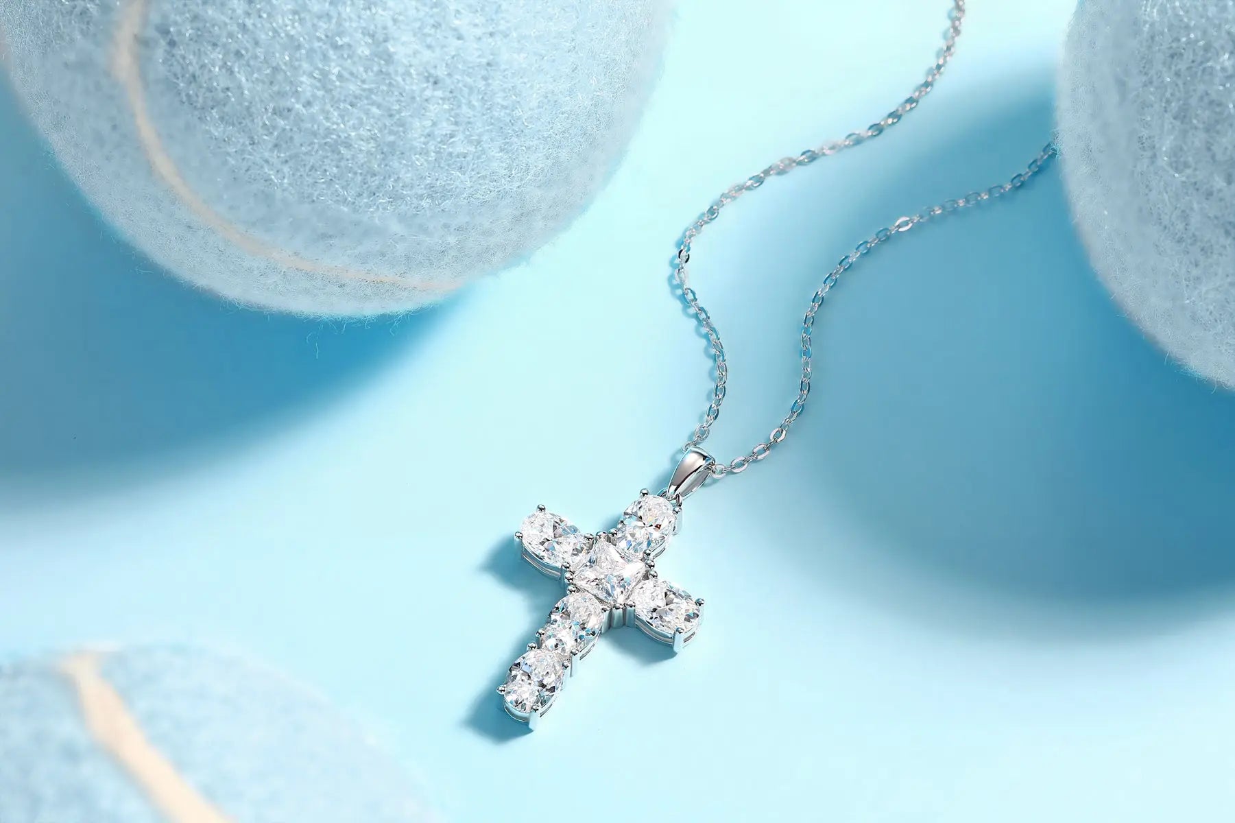 Soul Guidance - Pendant with Moissanite S925 Sterling Silver and Platinum-Plated Diamond