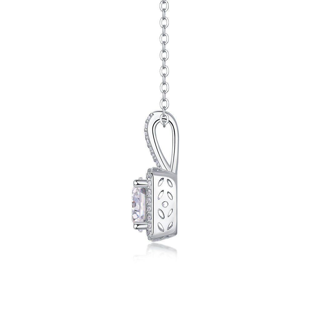 Small Square Diamond - 2-carat Moissanite S925 Sterling Silver And Platinum-plated Pendant