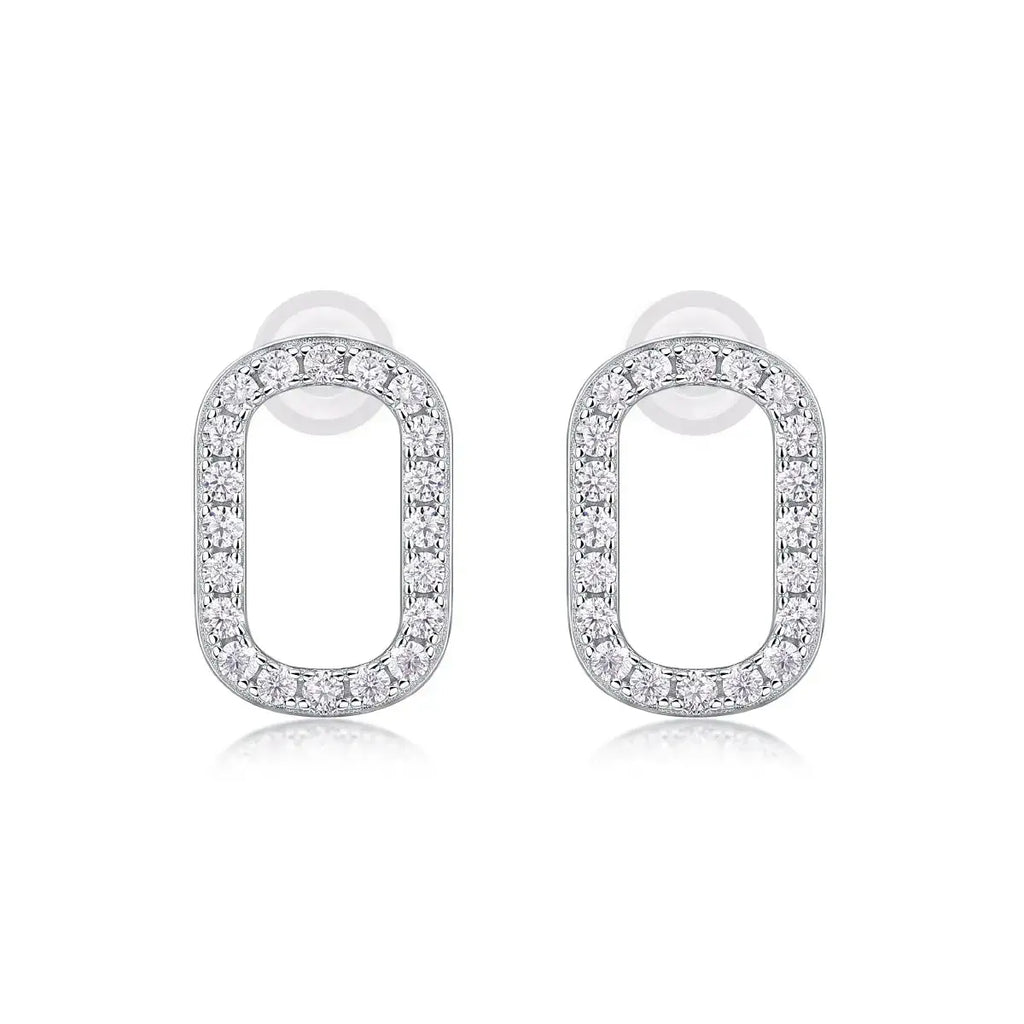 Return To Simplicity – Fashionable, Trendy and Affordable Moissanite Stud Earrings in S925 Sterling Silver, Platinum Plated - N&P Colletion