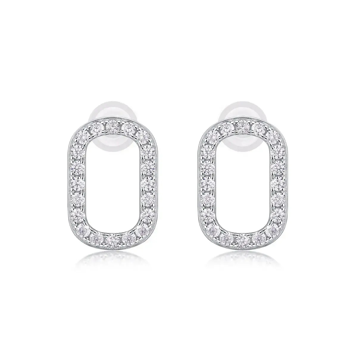 Return To Simplicity – Fashionable, Trendy and Affordable Moissanite Stud Earrings in S925 Sterling Silver, Platinum Plated - N&P Colletion