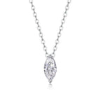 Moissanite S925 Sterling Silver and Platinum-Plated Diamond Necklace in the Shape of a Horse Eye
