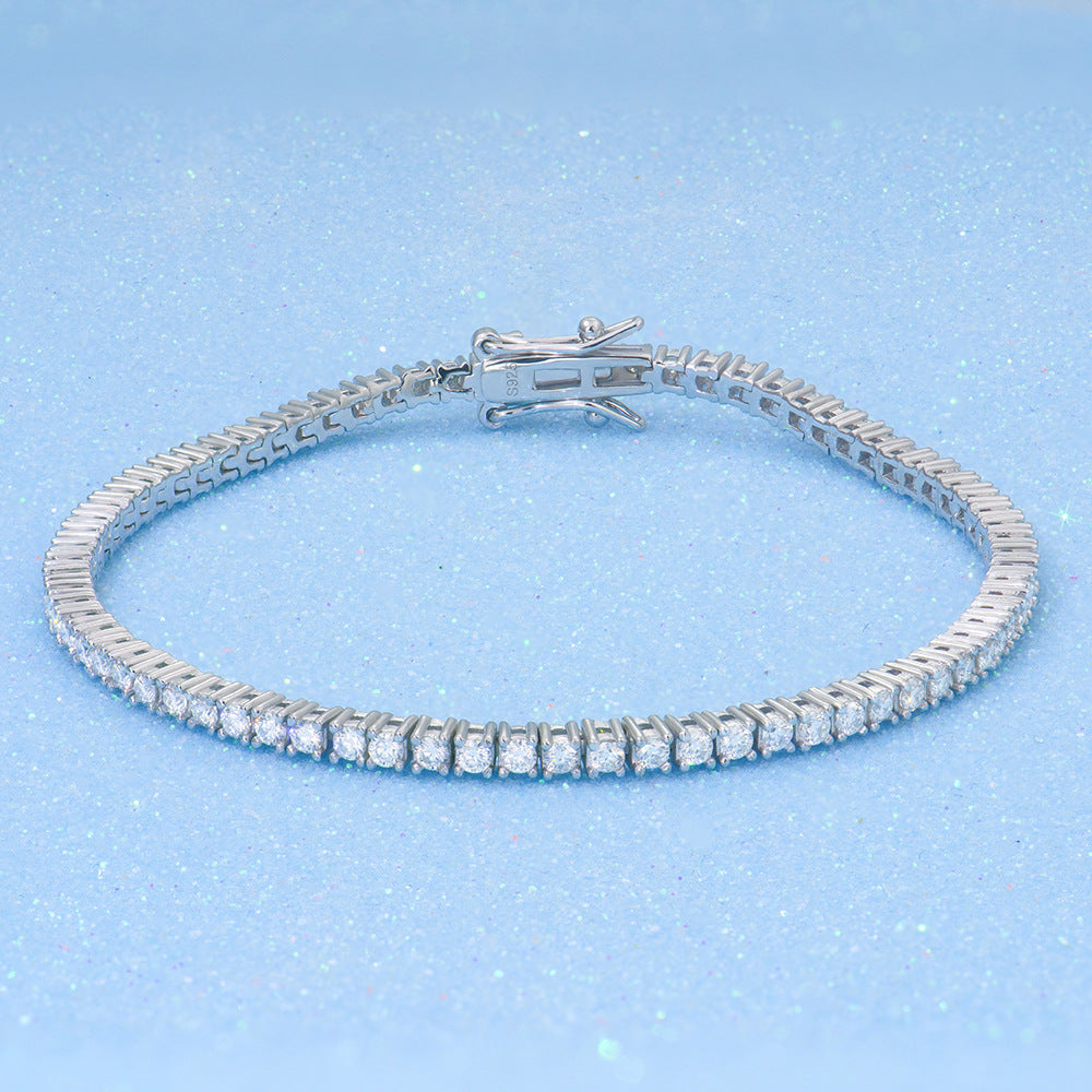 2-6mm Full Set Moissanite Girl S925 Silver Ao Advanced Design Bracelet
