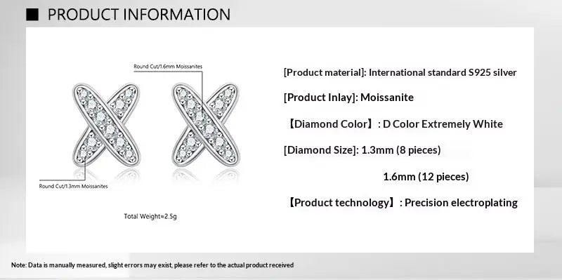 European And American Instagram-style Light Luxury Cross X Earrings