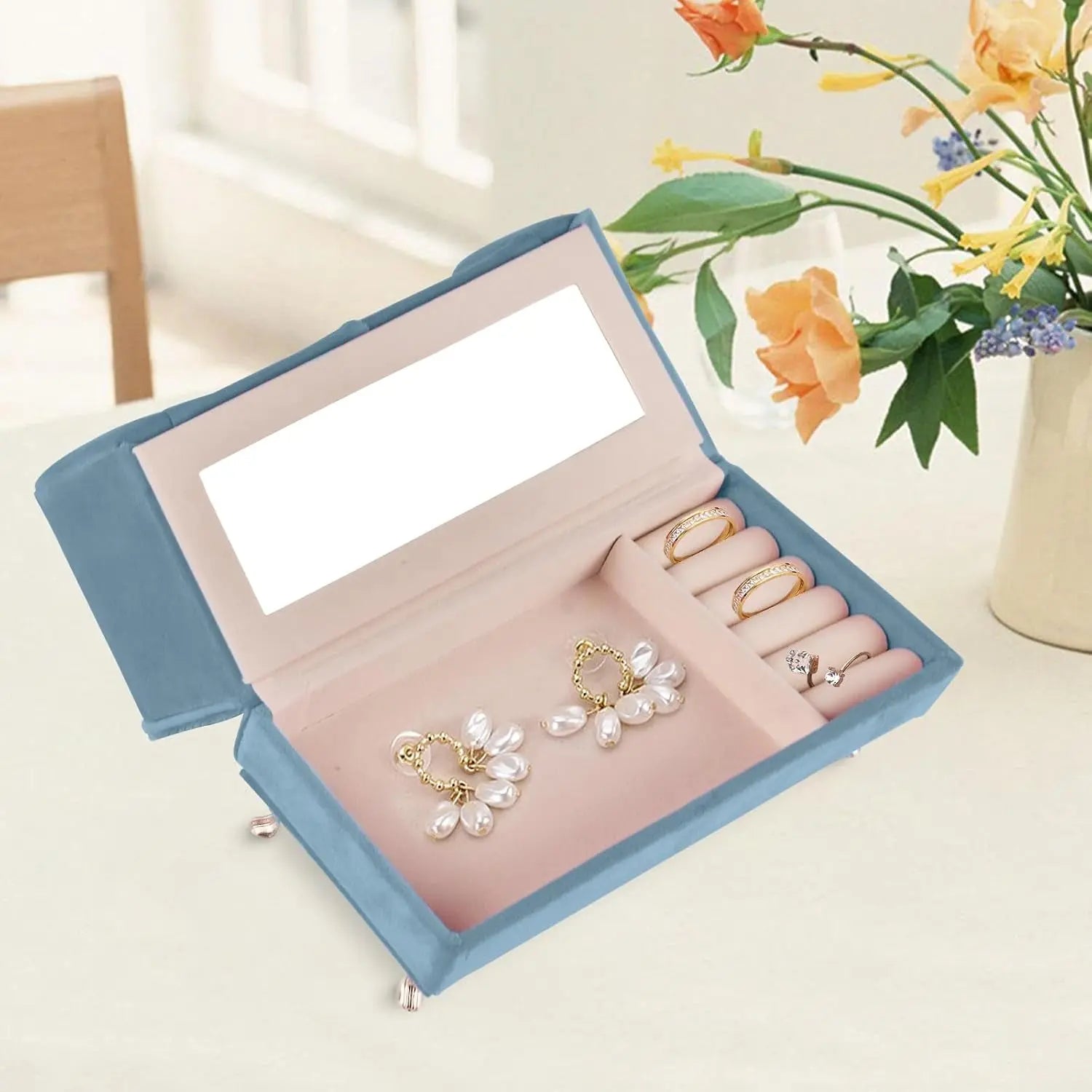 Openable Sofa Jewelry Box, Vintage Miniature Velvet Couch Jewelry Box 