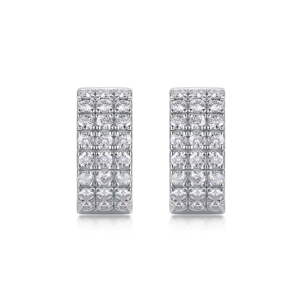 Moissanite Luxury And Fashionable Light Luxury Jewelry Silver Stud Earrings S925 Silver Plated Platinum NP Collection