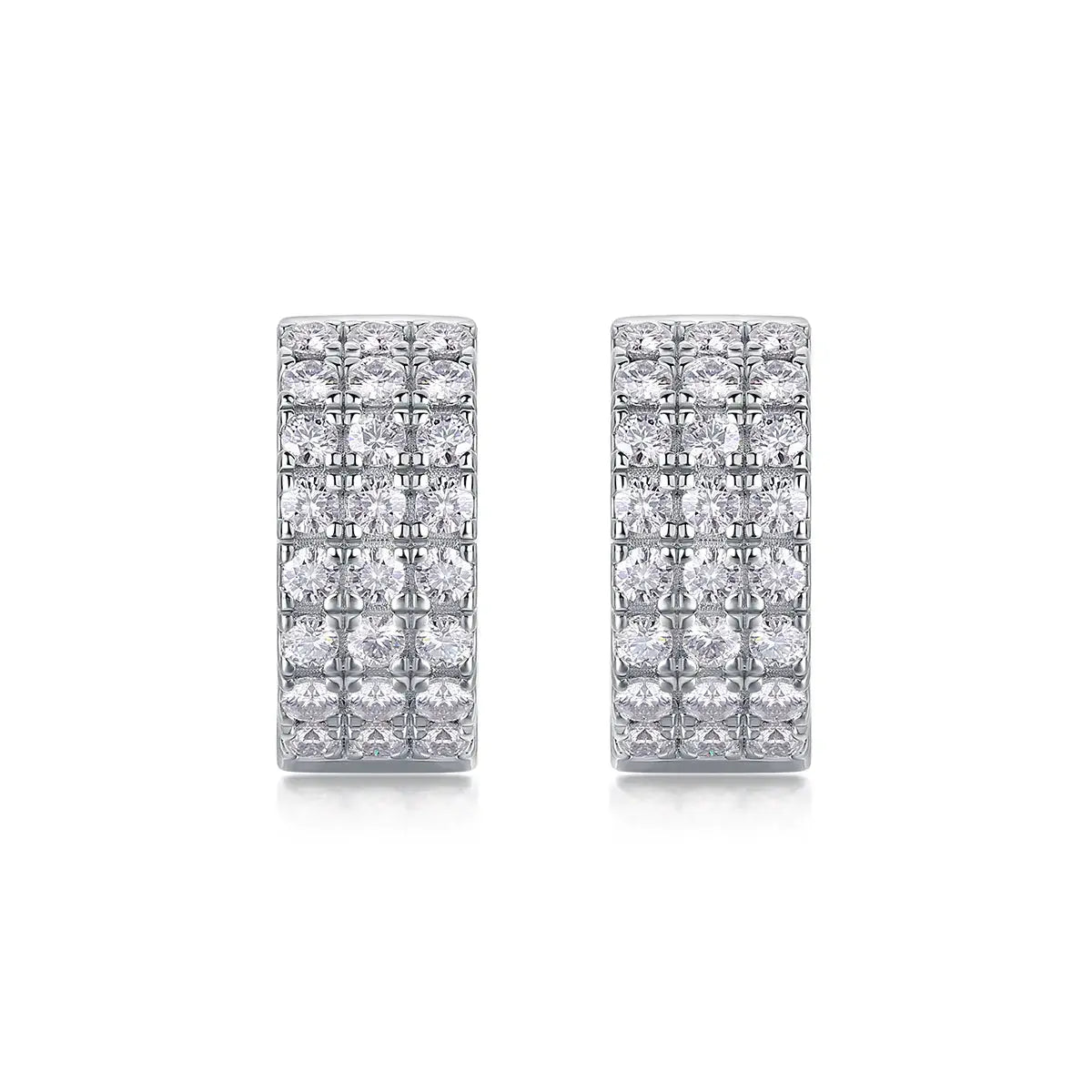 Moissanite Luxury And Fashionable Light Luxury Jewelry Silver Stud Earrings S925 Silver Plated Platinum NP Collection