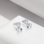 Sterling Silver Nurse Stethoscope with Blue Crystal Stud Earrings