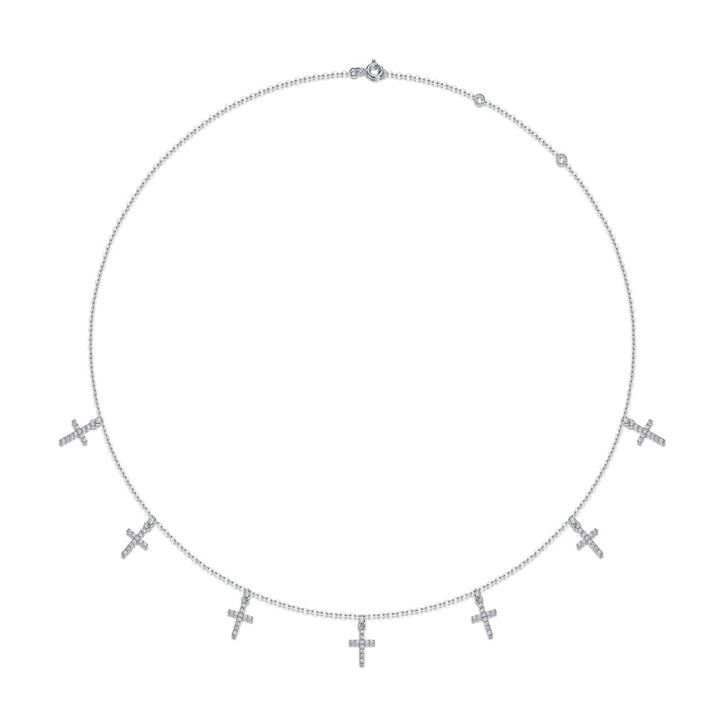 Holy Light Cross - Moissanite S925 Sterling Silver And Platinum Plating Pendant