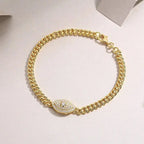 Set With Top-quality Moissanite, This Luxurious And Fashionable Light Luxury Trend Jewelry Silver Bracelet Is S925 Silver-plated With Gold NP Collection