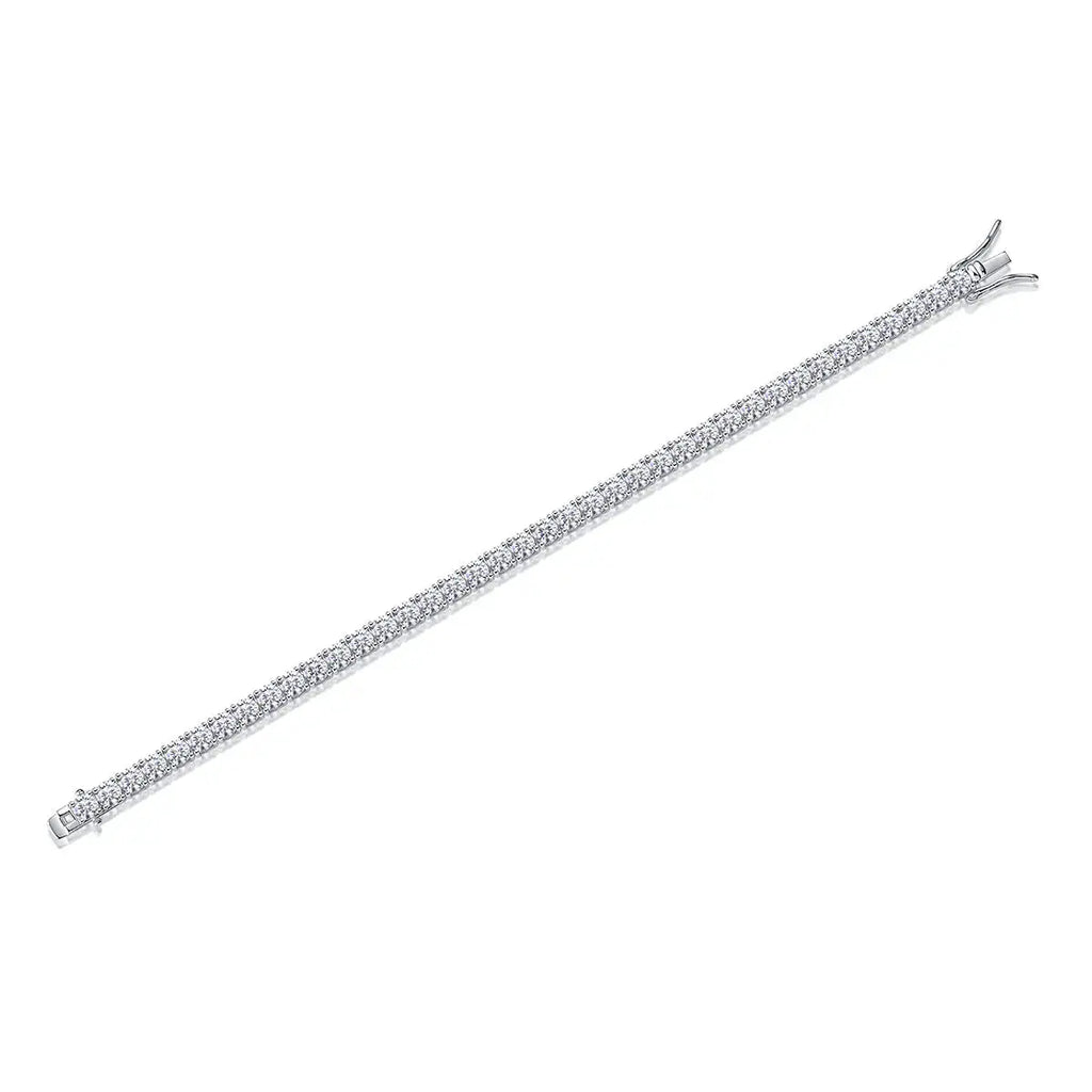 0.3-carat Luxury And Fashionable Light Luxury Trend Jewelry Silver Bracelet Set With Top-quality Moissanite, S925 Silver Electroplated Platinum NP Collection