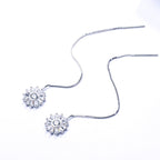 Diamond Christmas Snowflake Tassel Earrings