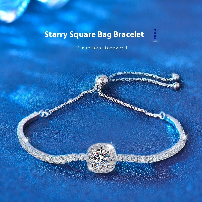 925 Sterling Silver Bracelet Starry Moissanite Bracelet