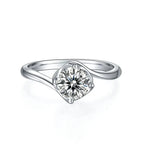 1-carat Luxury And Fashionable Light Luxury Jewelry Silver Ring Set With Top-quality Moissanite, S925 Silver Plated Platinum NP Collection