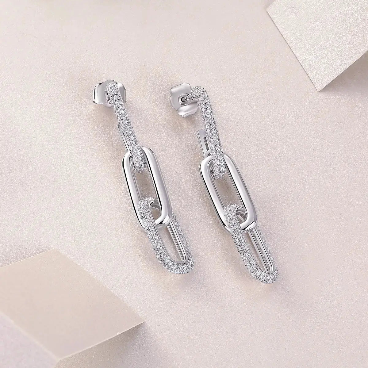 Moissanite Luxury and Fashionable Light Luxury Silver Stud Earrings – S925 Platinum Plated NP Collection