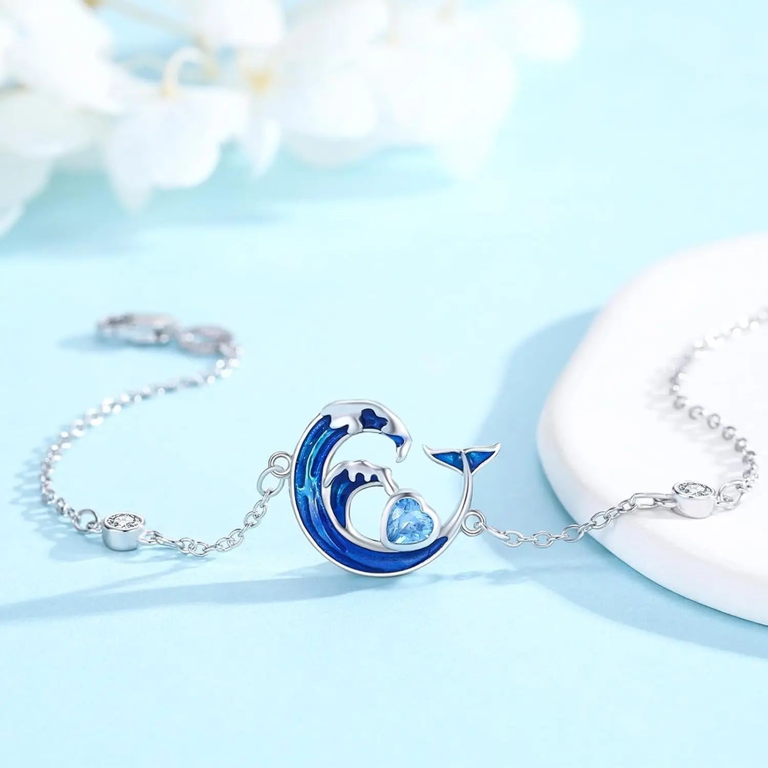Ocean Wave Bracelet 925 Sterling Silver 