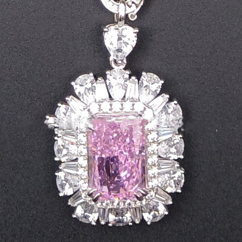 Zhou Hengfu Jewelry S925 Silver Cubic Zirconia Necklace