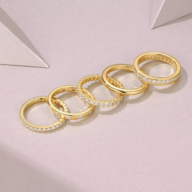 Morning Light Gold Ring - Set With Top-quality Moissanite S925 Silver And Gold-plated Diamond