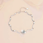 Simple Womens 1-Carat Moissanite Snowflake Bracelet In Sterling Silver