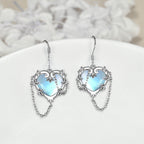 Heart Moonstone Earrings 925 Sterling Silver