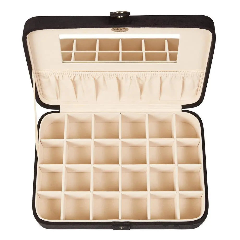 Maria Black Plush Fabric Jewelry Box