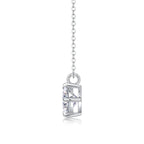 1Round and Smooth Diamond Jewelry Piece Set with 2-Carat Moissan Diamonds, S925 Sterling Silver and Platinum-Plated Pendant 